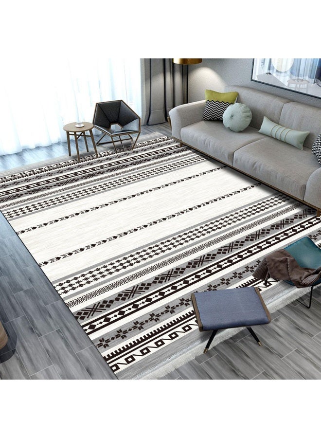 SMART HOME Large padded floor mat with a soft velvet surface and non-slip backing - Living room rug - Majlis rug - Lounge rug - Luxurious decorative rug - Elegant rug with modern patterns for living rooms and majlis - Size 350x250 cm - Suitable for everyday use and entertaining - Image 2